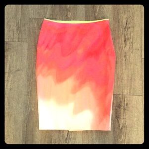 Ellie Tahari ombré watercolor pencil skirt, size 2